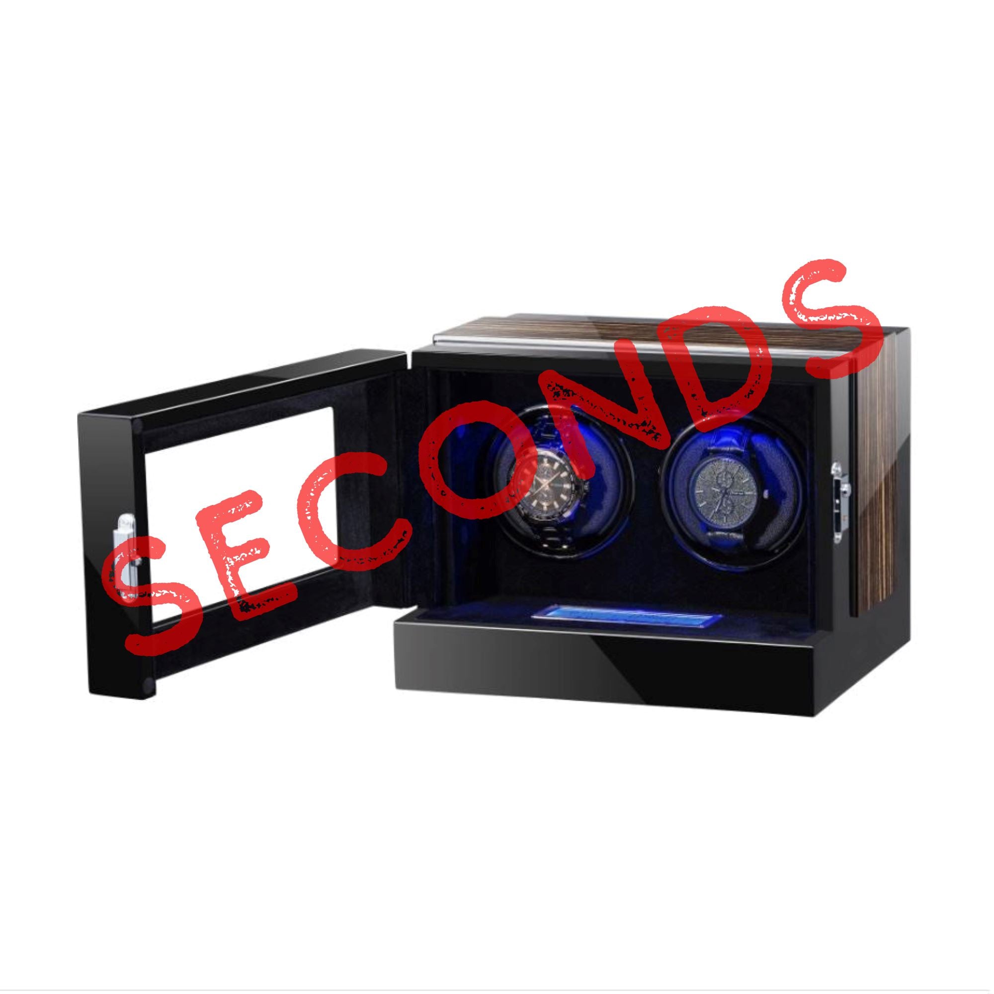 Seconds - Sydney Watch Winder Box for 2 Watches in Black Seconds Clinks 