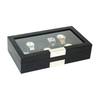 Seconds - 12 Slots Black Wooden Watch Box (a) Seconds Clinks
