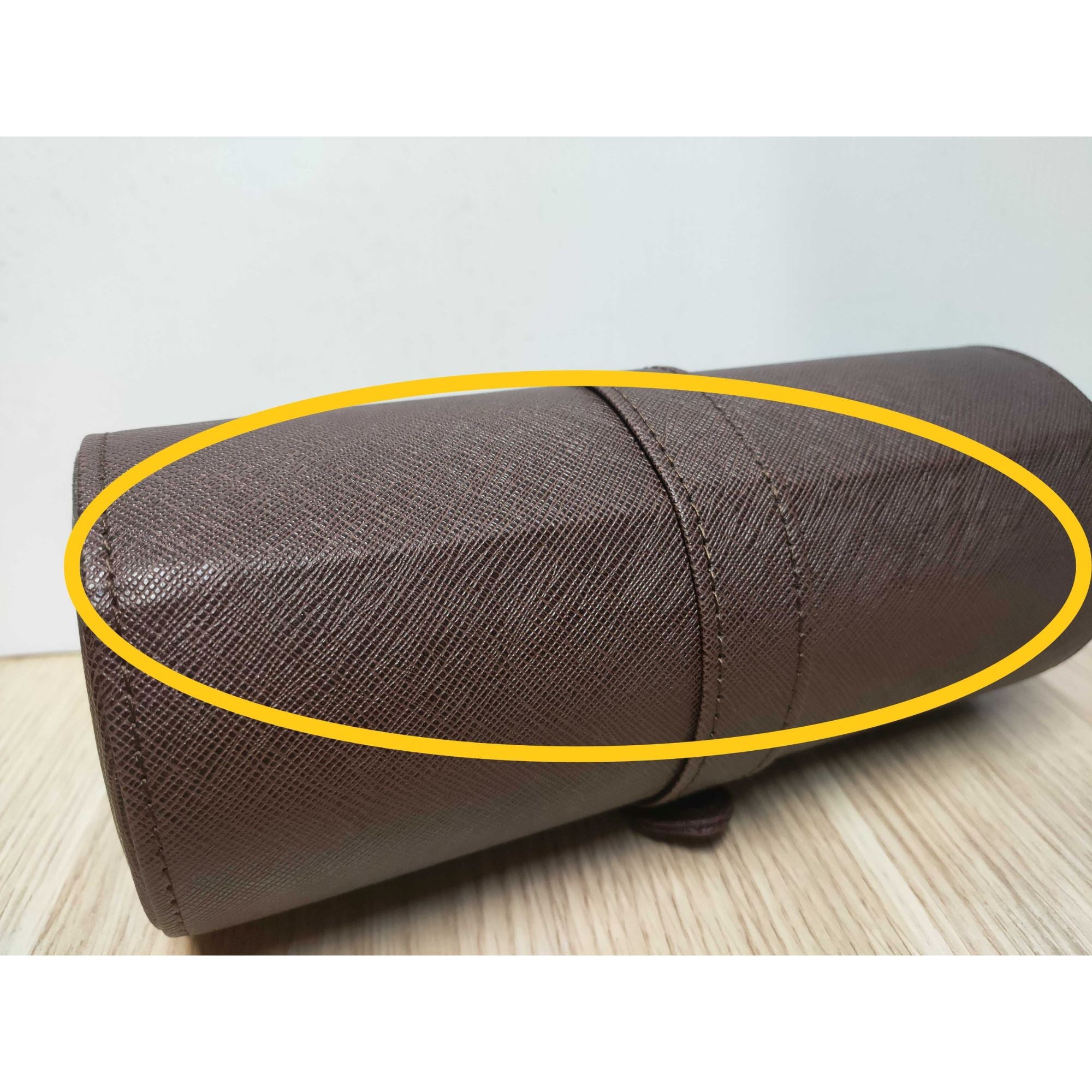 Seconds - Watch Roll Case for 3 in Dark Brown Vegan Leather Seconds Clinks 