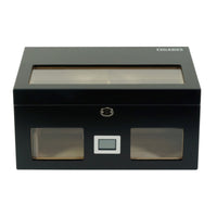 Seconds - 100 CT Black Wooden Cigar Humidor Box with Digital Hygrometer Seconds Clinks