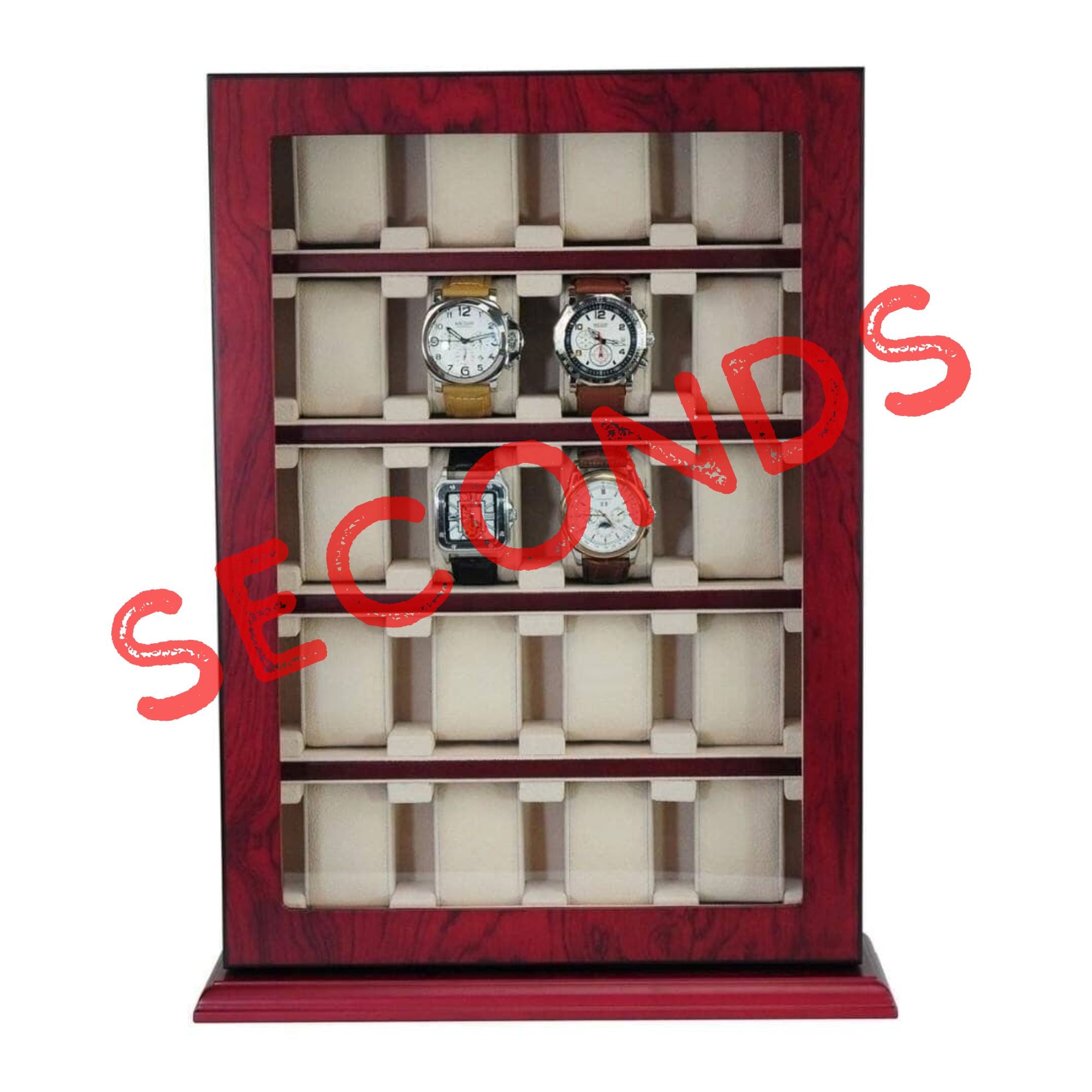 Seconds - Bubinga Wooden Watch Cabinet for 20 Seconds Clinks 