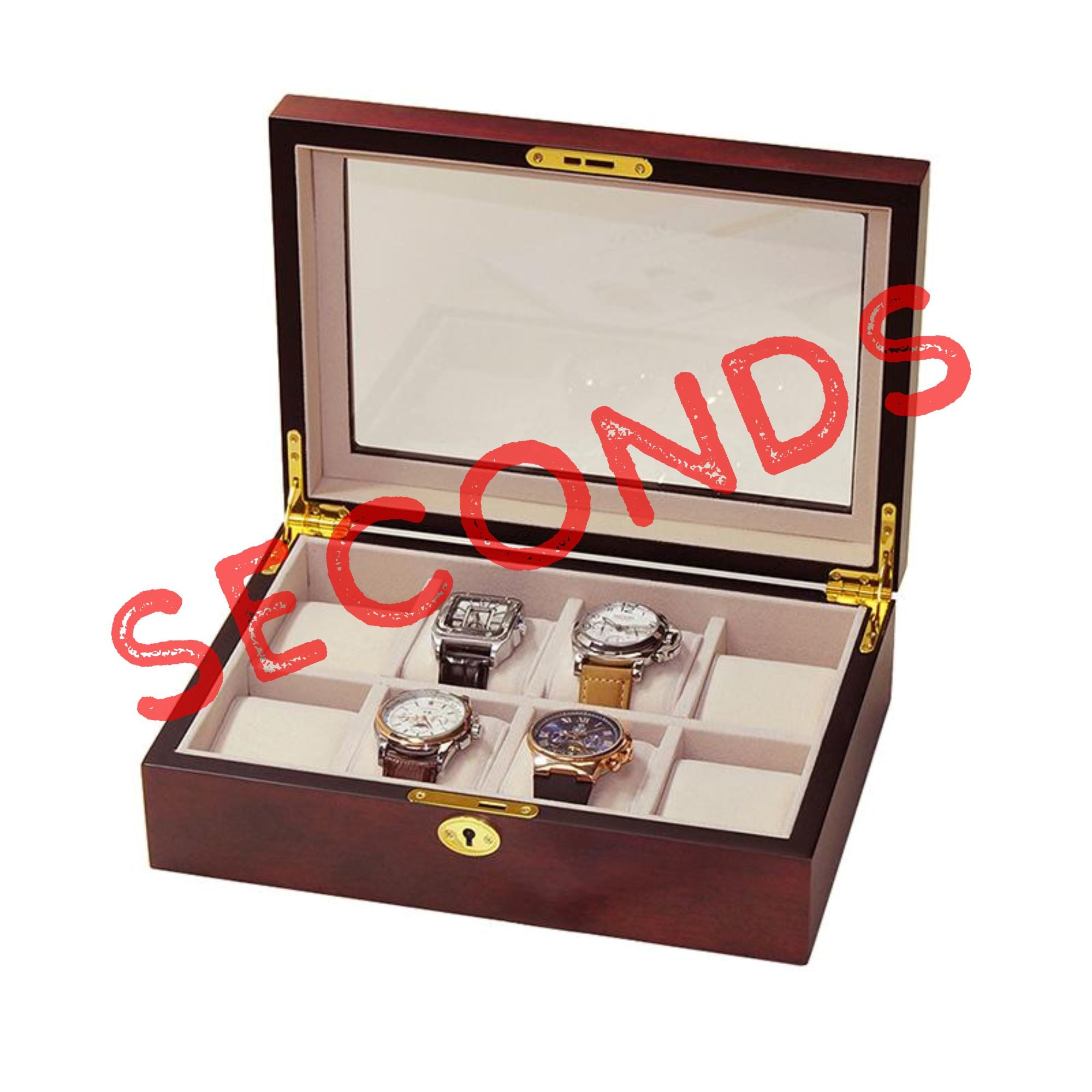 Seconds - Cherry Wooden Watch Box for 8 Watches Seconds Clinks 