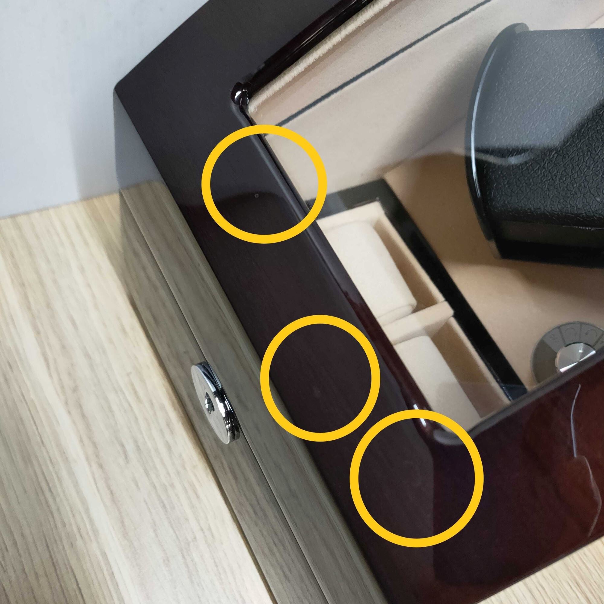 Seconds - Avoca Watch Winder Box for 2 + 2 Watches in Mahogany (b) Seconds Clinks 