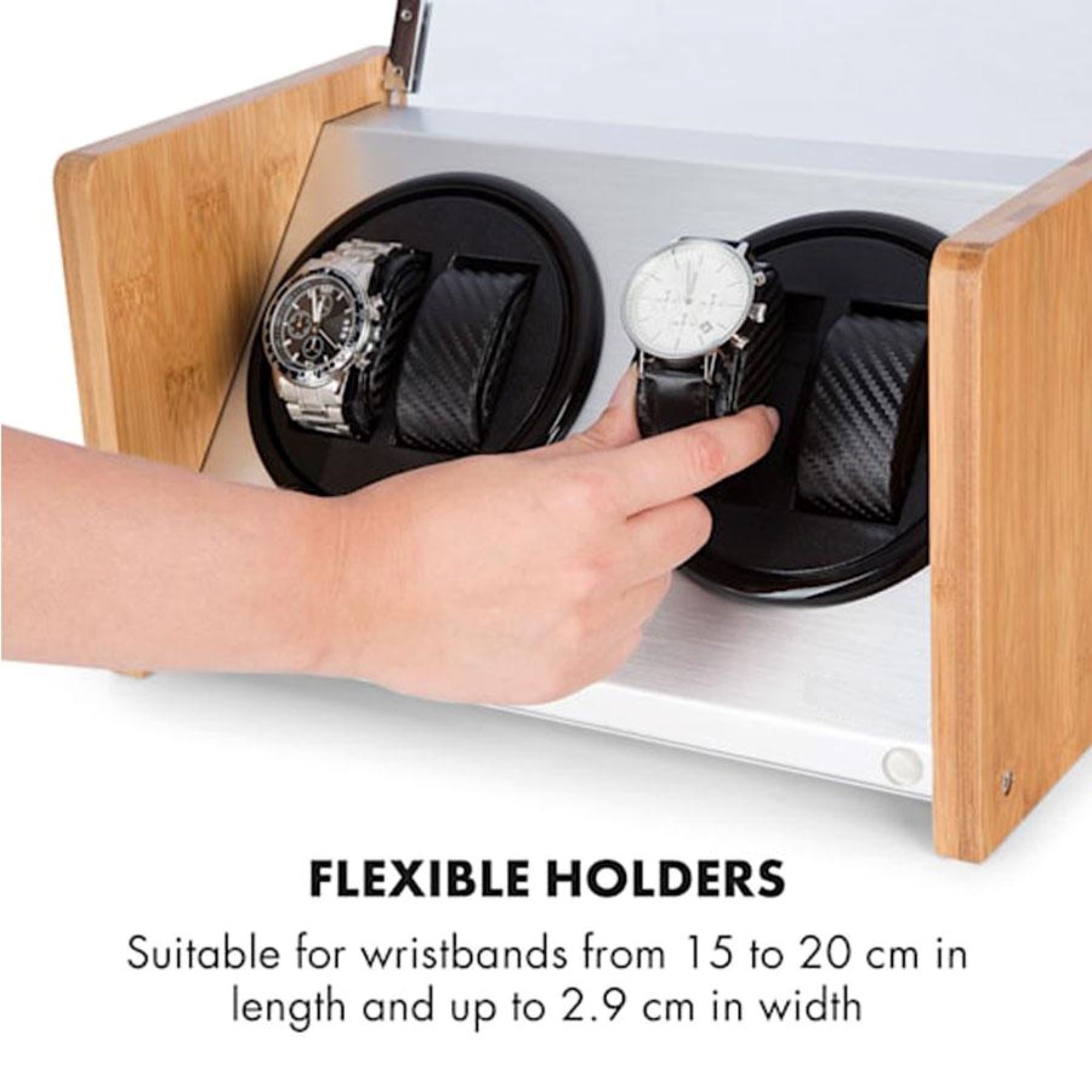 Seconds - BLAQ Watch Winder Box 4 Watches in Aluminum & Bamboo Seconds Clinks 