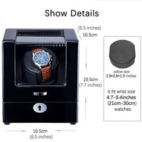 Seconds - Waratah Watch Winder Box for 1 Watch in Black (b) Seconds Clinks