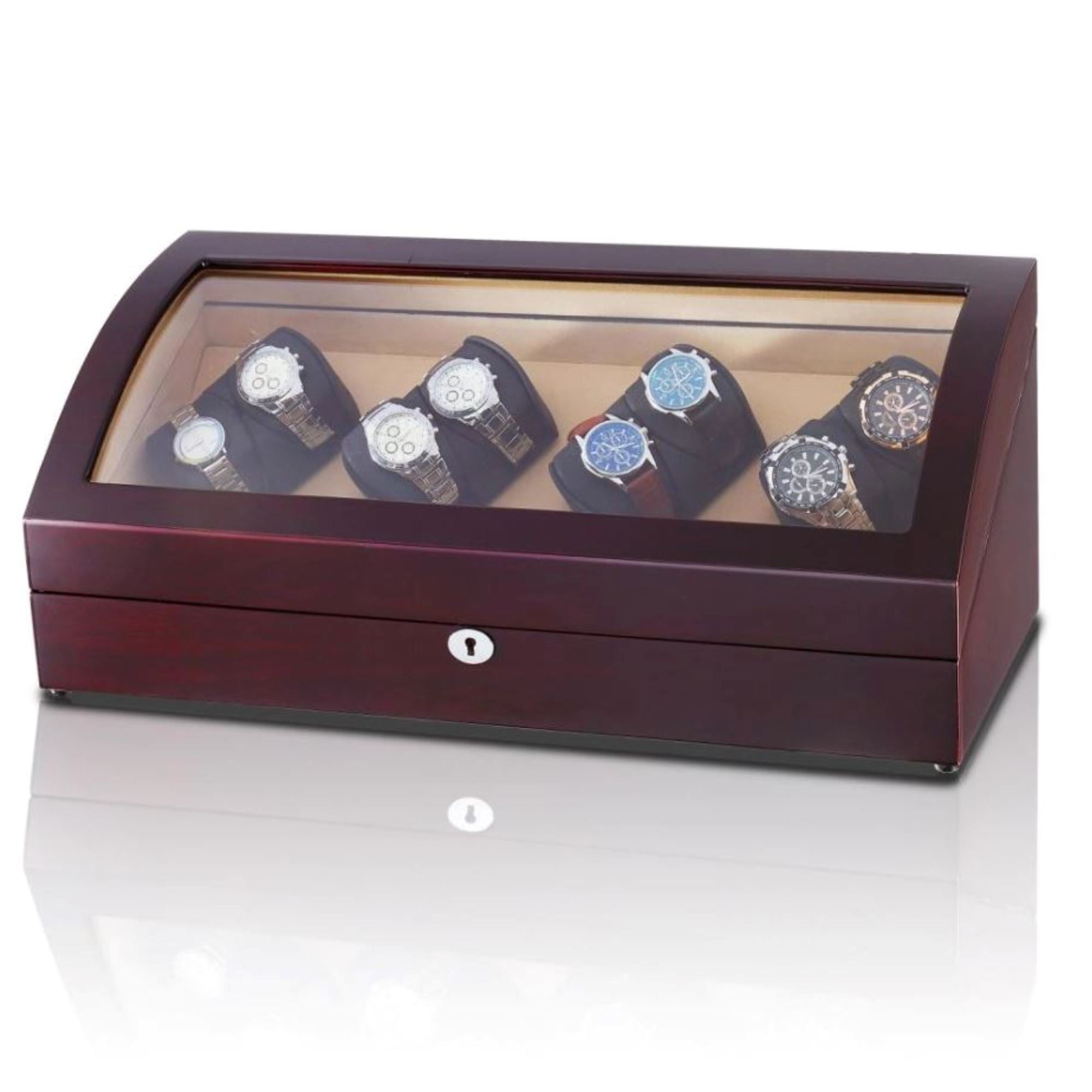 Seconds - Avoca Watch Winder Box for 8 + 8 Watches in Mahogany Seconds Clinks 
