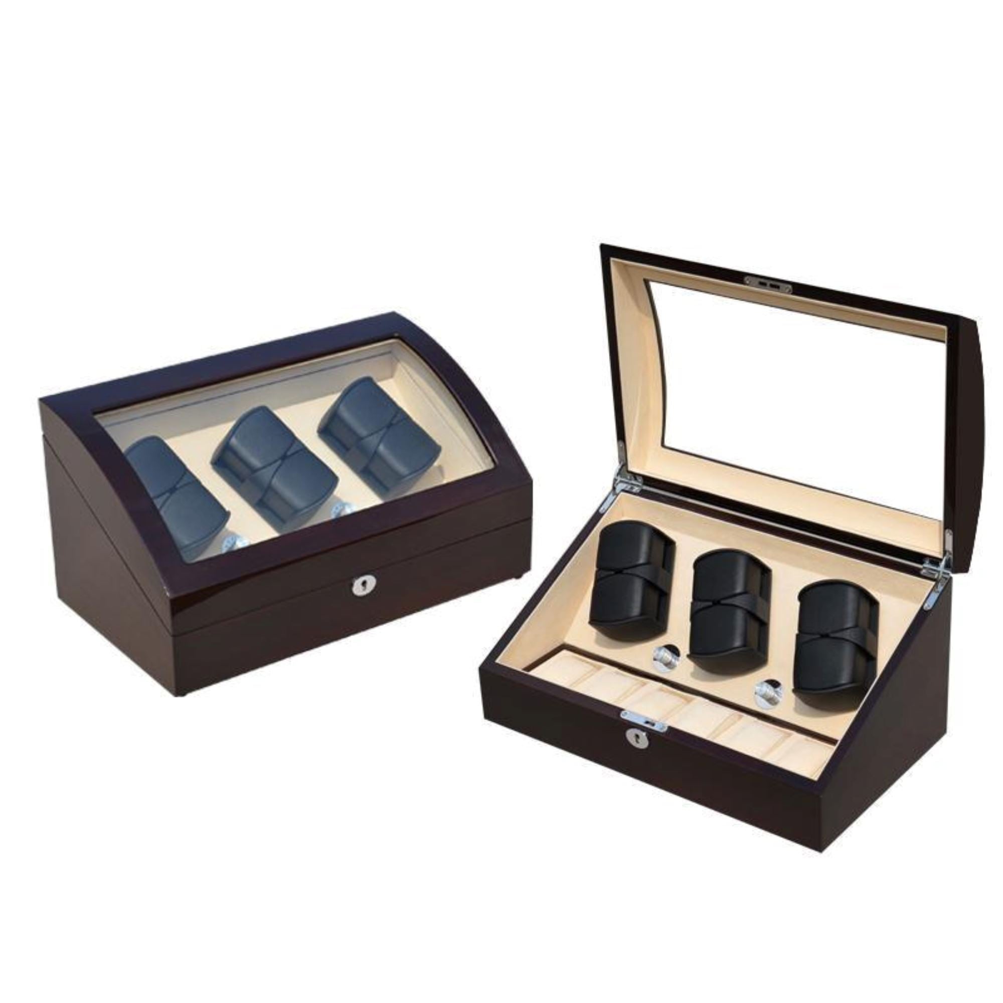 Seconds - Avoca Watch Winder Box 6 + 6 Watches in Mahogany (a) Seconds Clinks 
