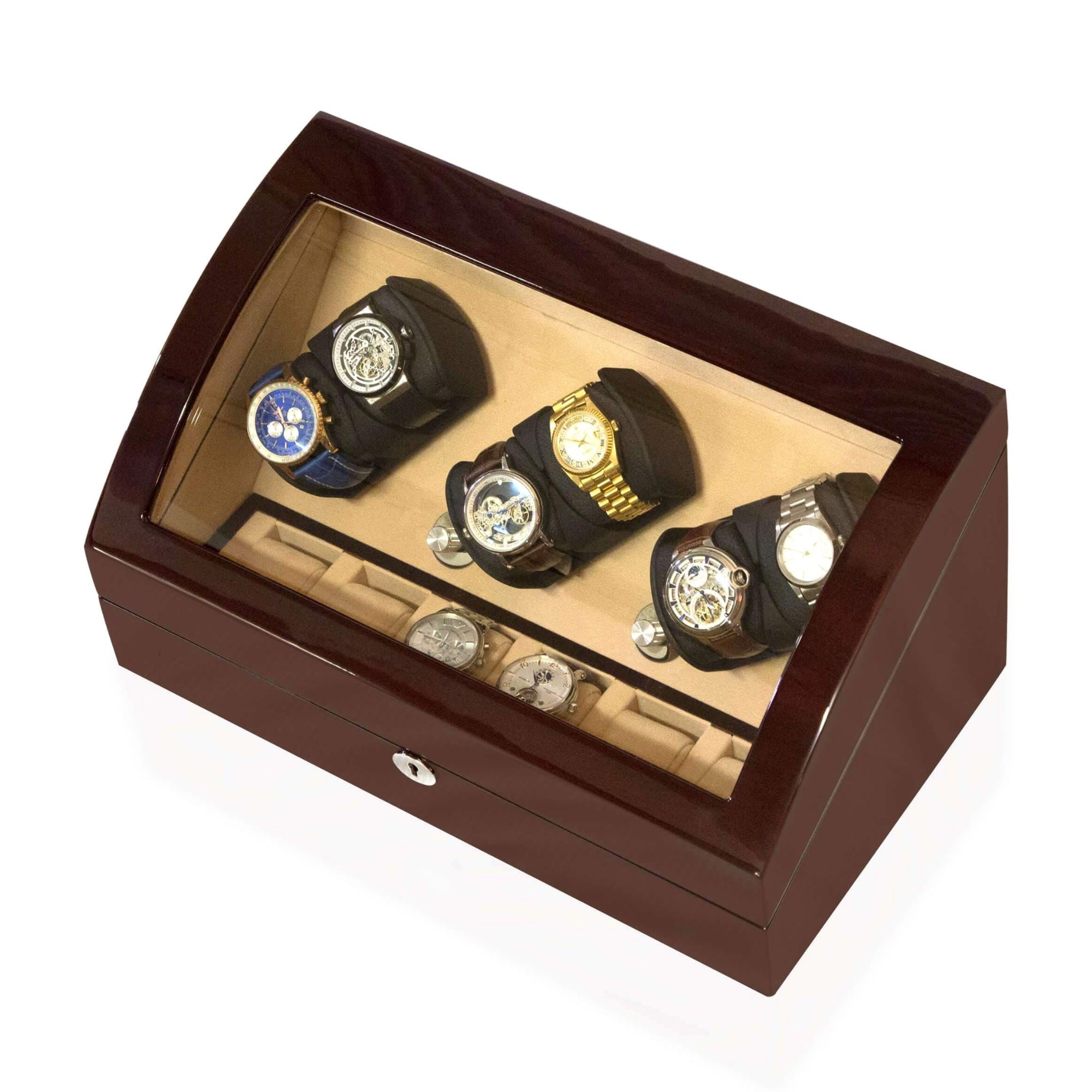 Seconds - Avoca Watch Winder Box 6 + 6 Watches in Mahogany (c) Seconds Clinks 