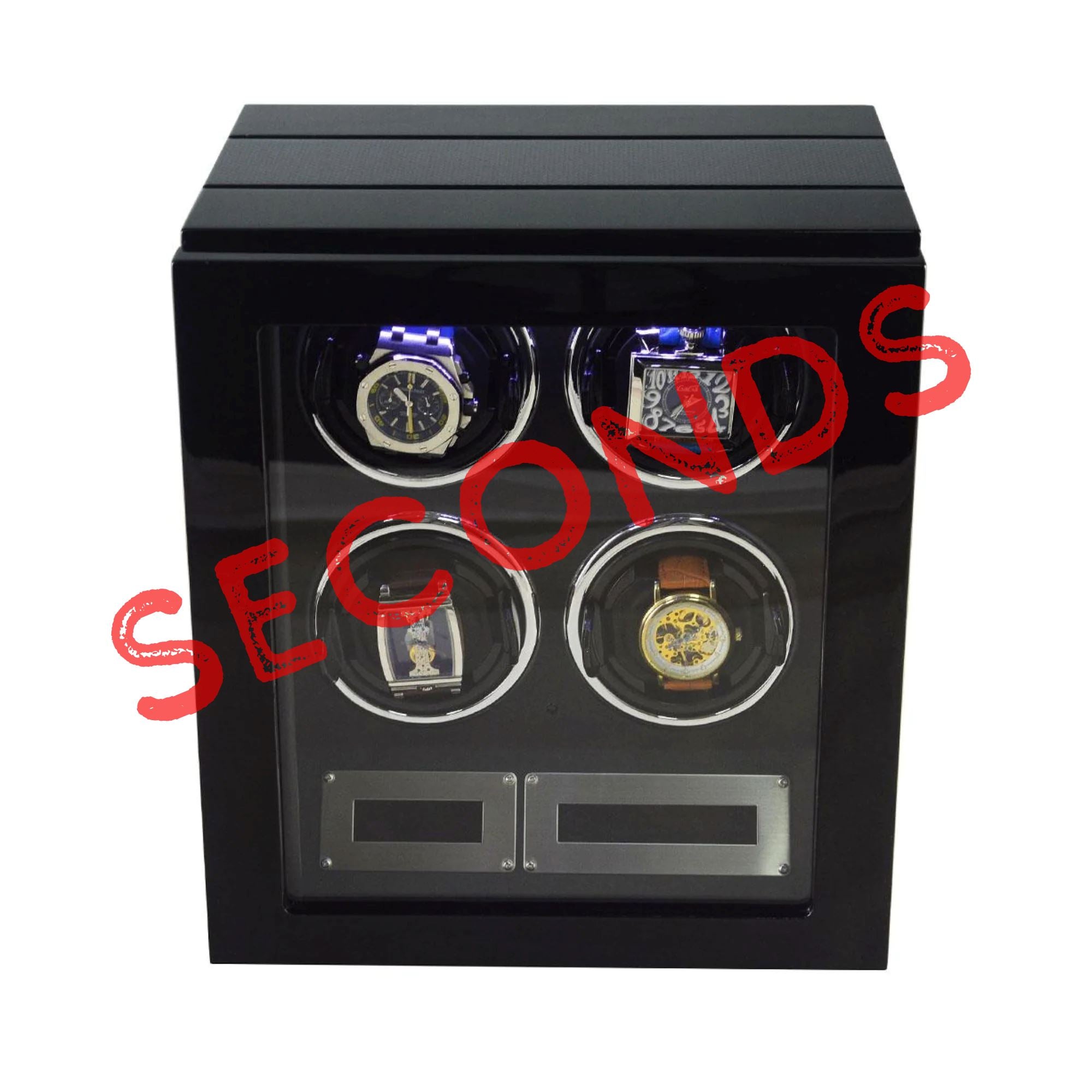 Seconds - Flinders Watch Winder for 4 Watches with Fingerprint Lock Seconds Clinks 