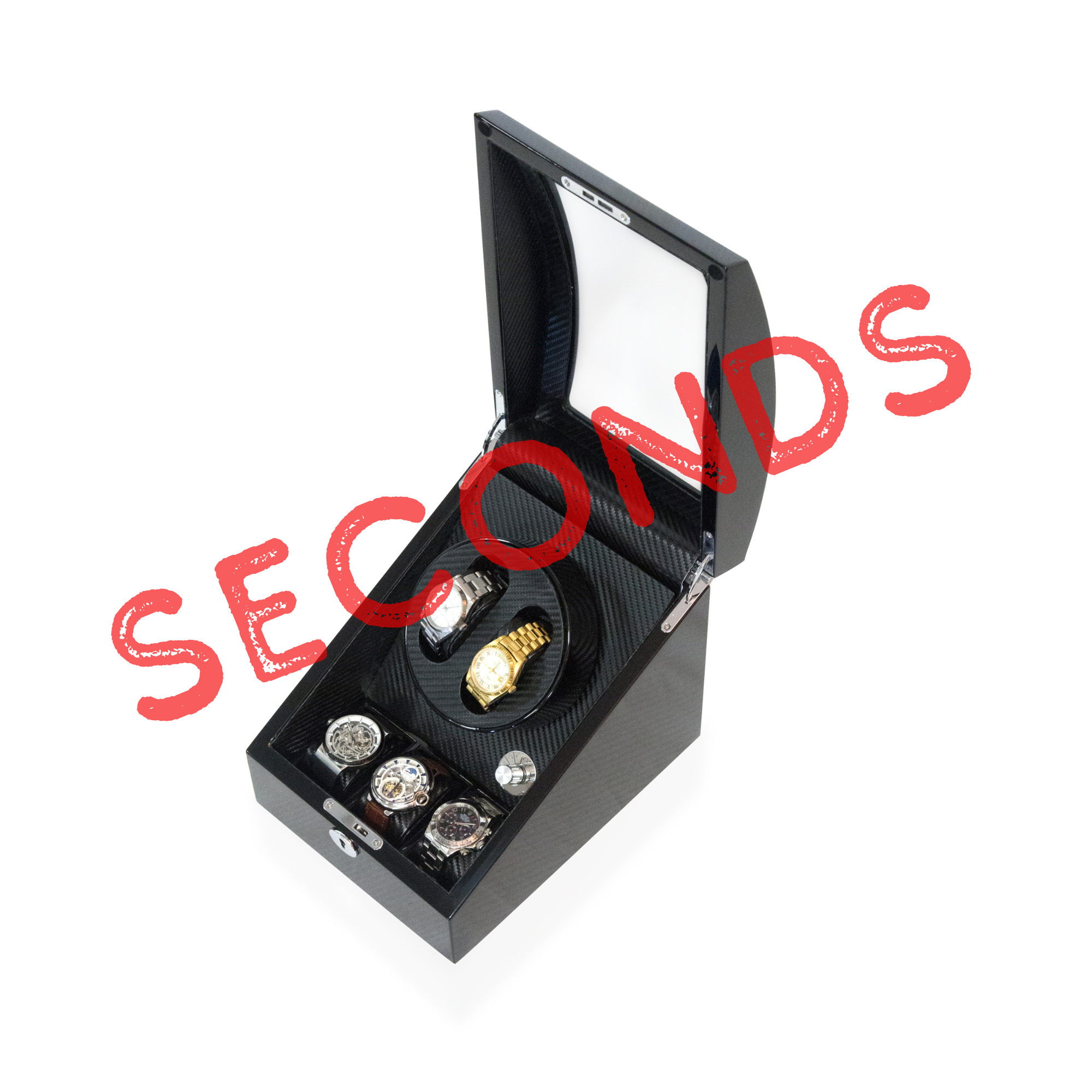 Seconds - Avoca Watch Winder Box for 2+3 Watches in Black (Old Model) (a)