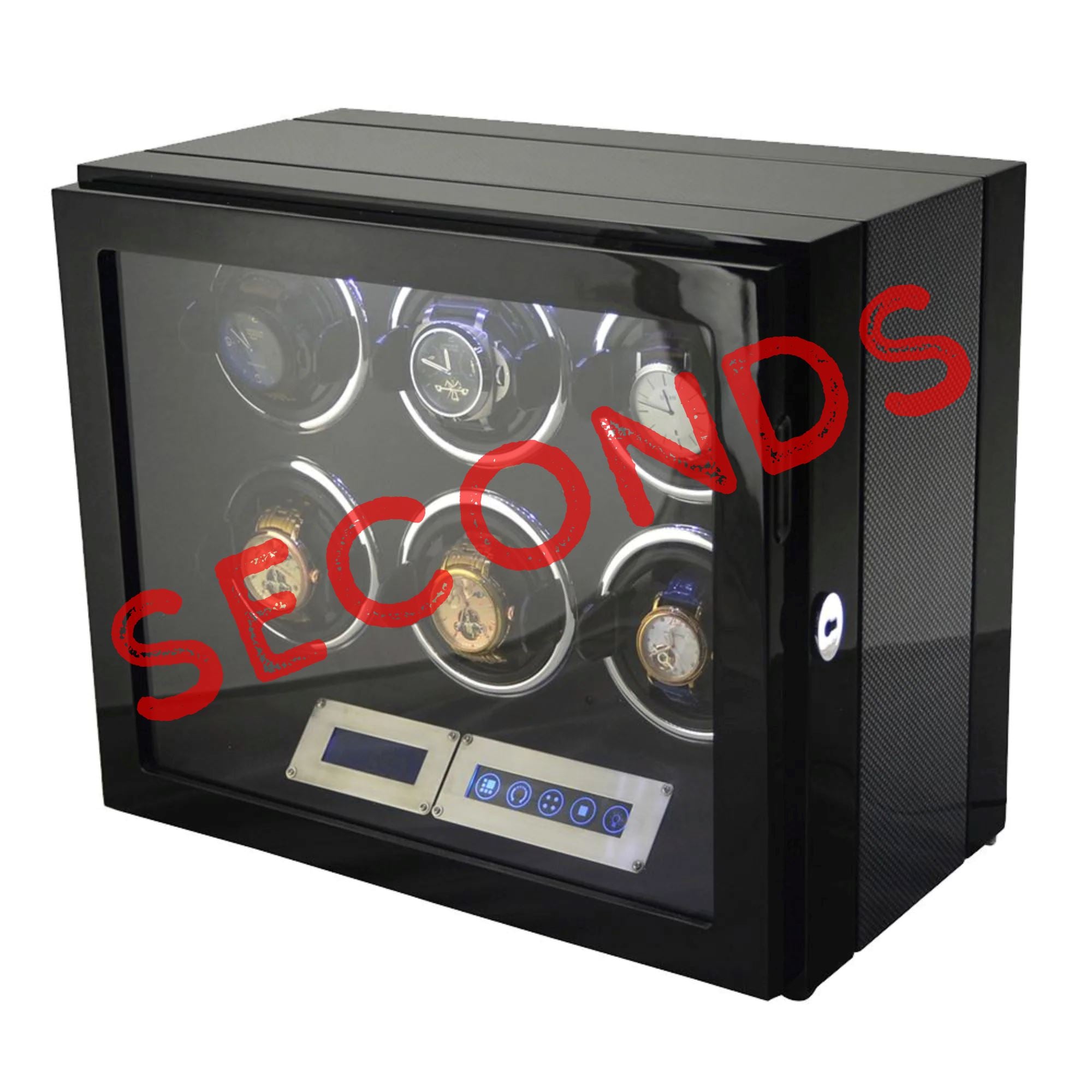 Seconds - Flinders Watch Winder for 6 Watches with Fingerprint Lock Seconds Clinks 