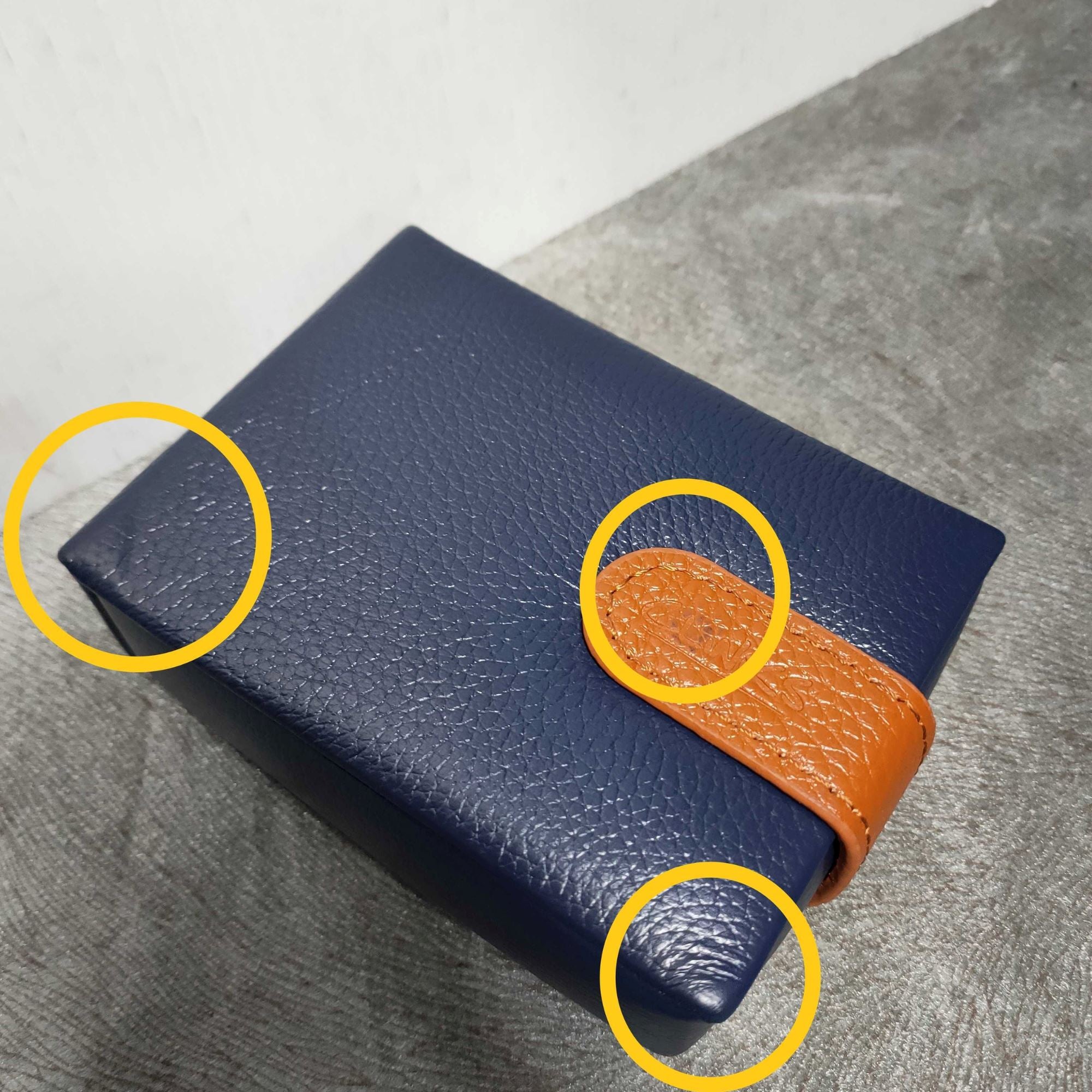 Seconds - Real Leather Cufflink Wallet - Blue Seconds Clinks 