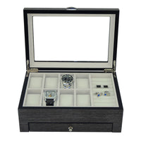 Seconds - Ginko Wooden Cufflink Watch Box with a Drawer (B) Seconds Clinks