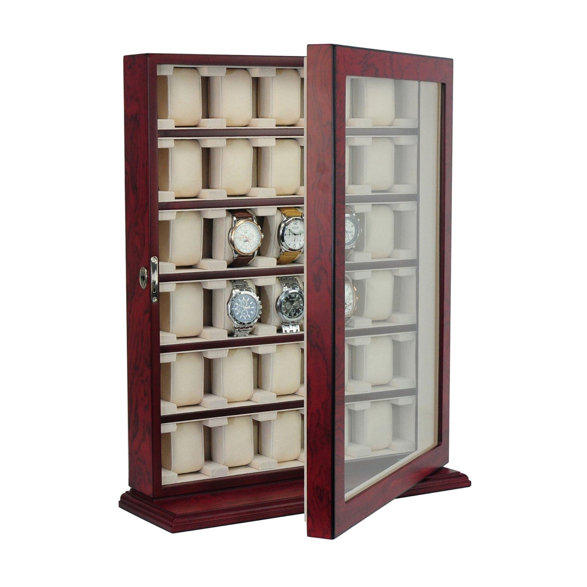 Seconds - Bubinga Wooden Watch Cabinet for 30 watches (a) Seconds Clinks 