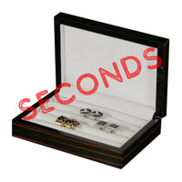 Seconds - 16 Pairs Storage Box for Cufflinks Ebony Seconds Clinks