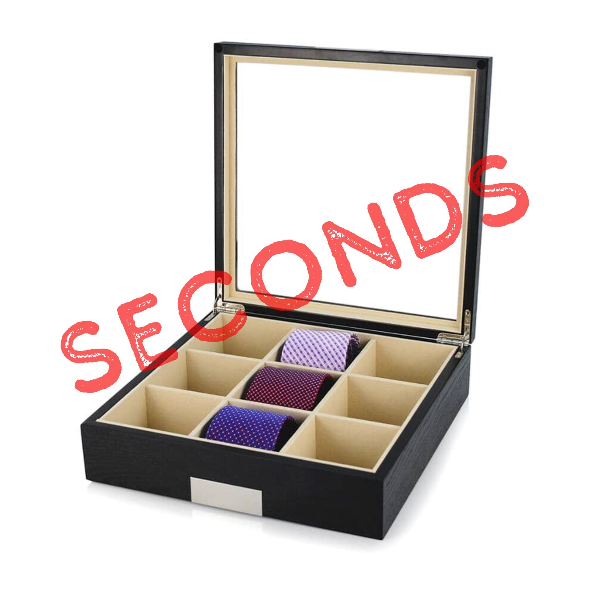 Seconds - Black Wooden Tie Box for 9 Seconds Clinks 