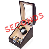 Seconds - Avoca Watch Winder Box for 2 + 3 watches in Mahogany (b) Seconds Clinks