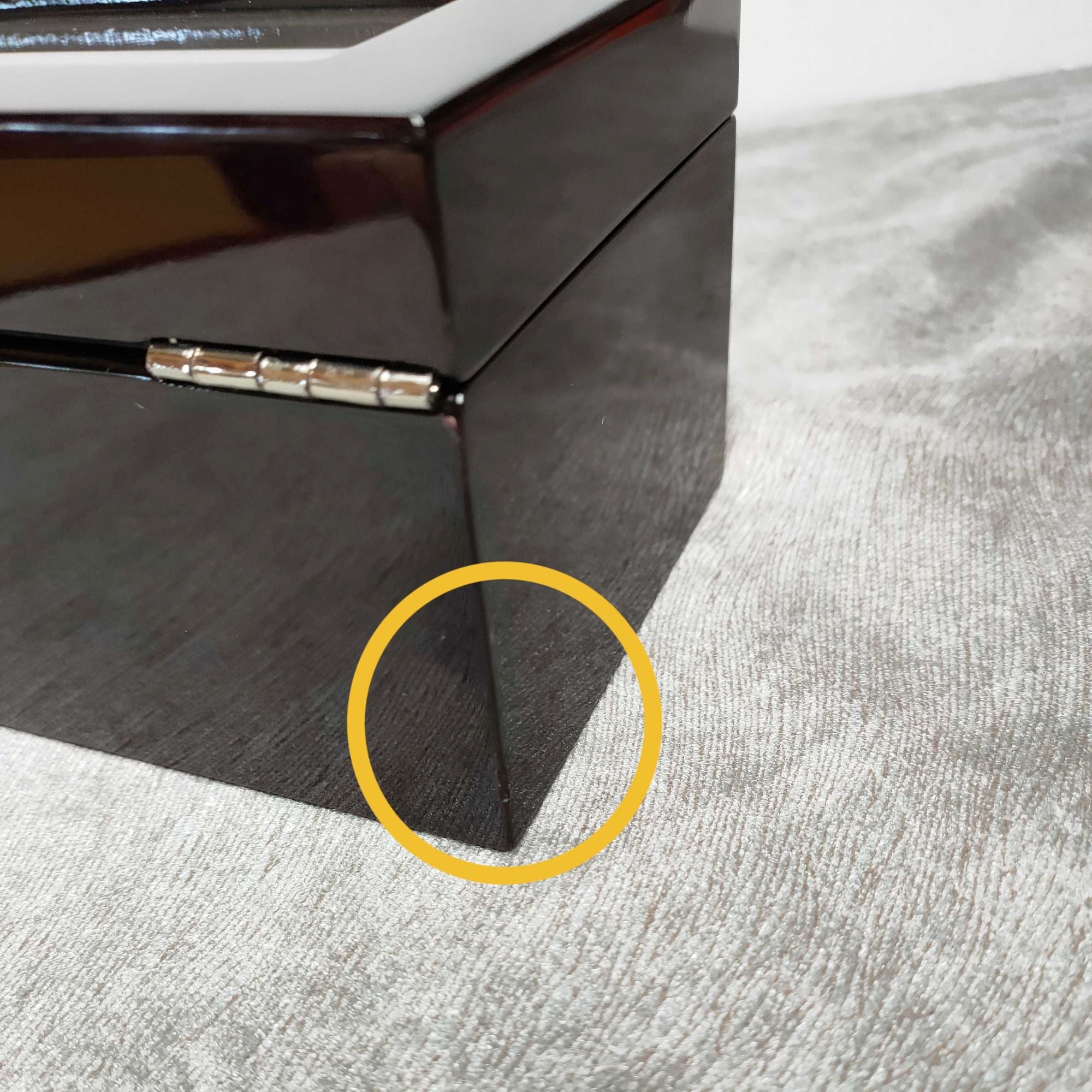 Seconds - Long Watch Box with Glass Top 6 Compartments Mahogany (b) Seconds Clinks 