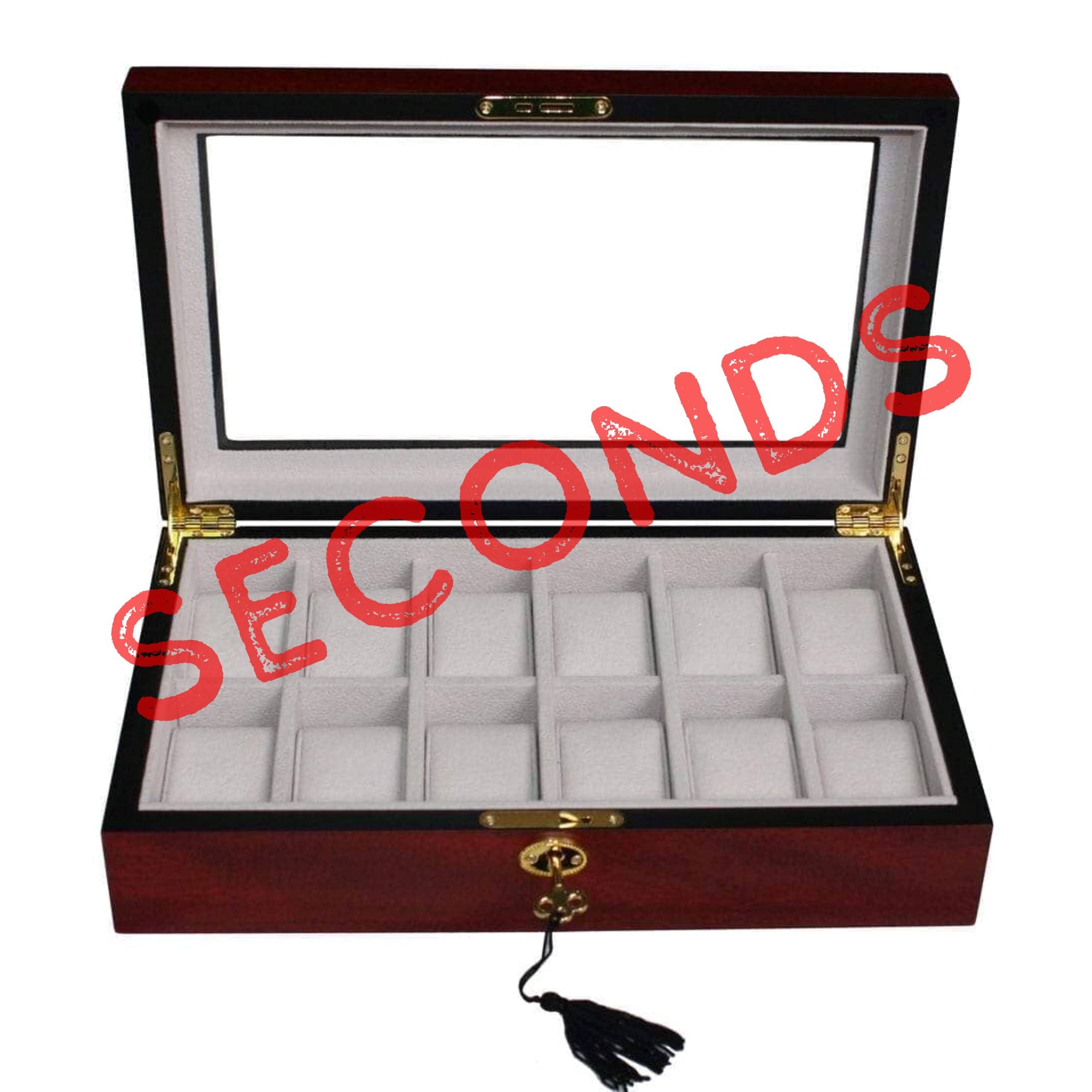 Seconds - Cherry Wooden Watch Box for 12 Watches Seconds Clinks 