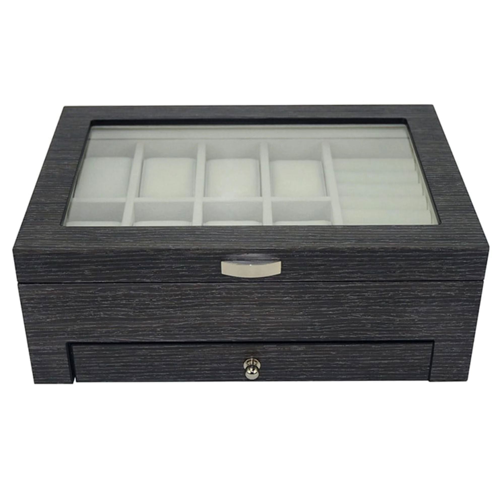 Seconds - Ginko Wooden Cufflink Watch Box with a Drawer (D) Seconds Clinks 