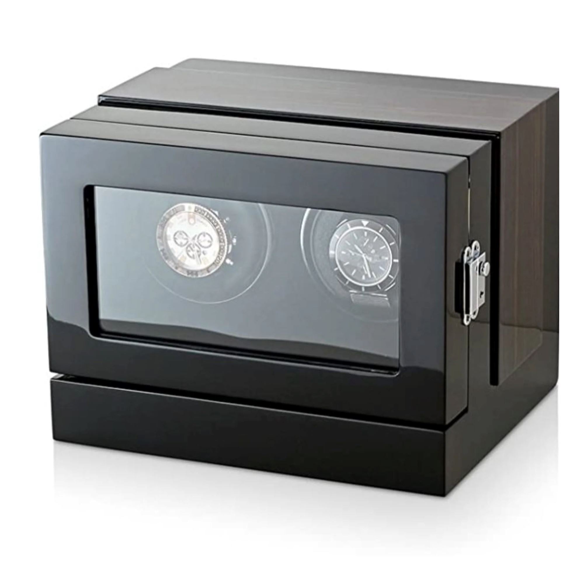 Seconds - Sydney Watch Winder Box for 2 Watches in Black (b) Seconds Clinks 