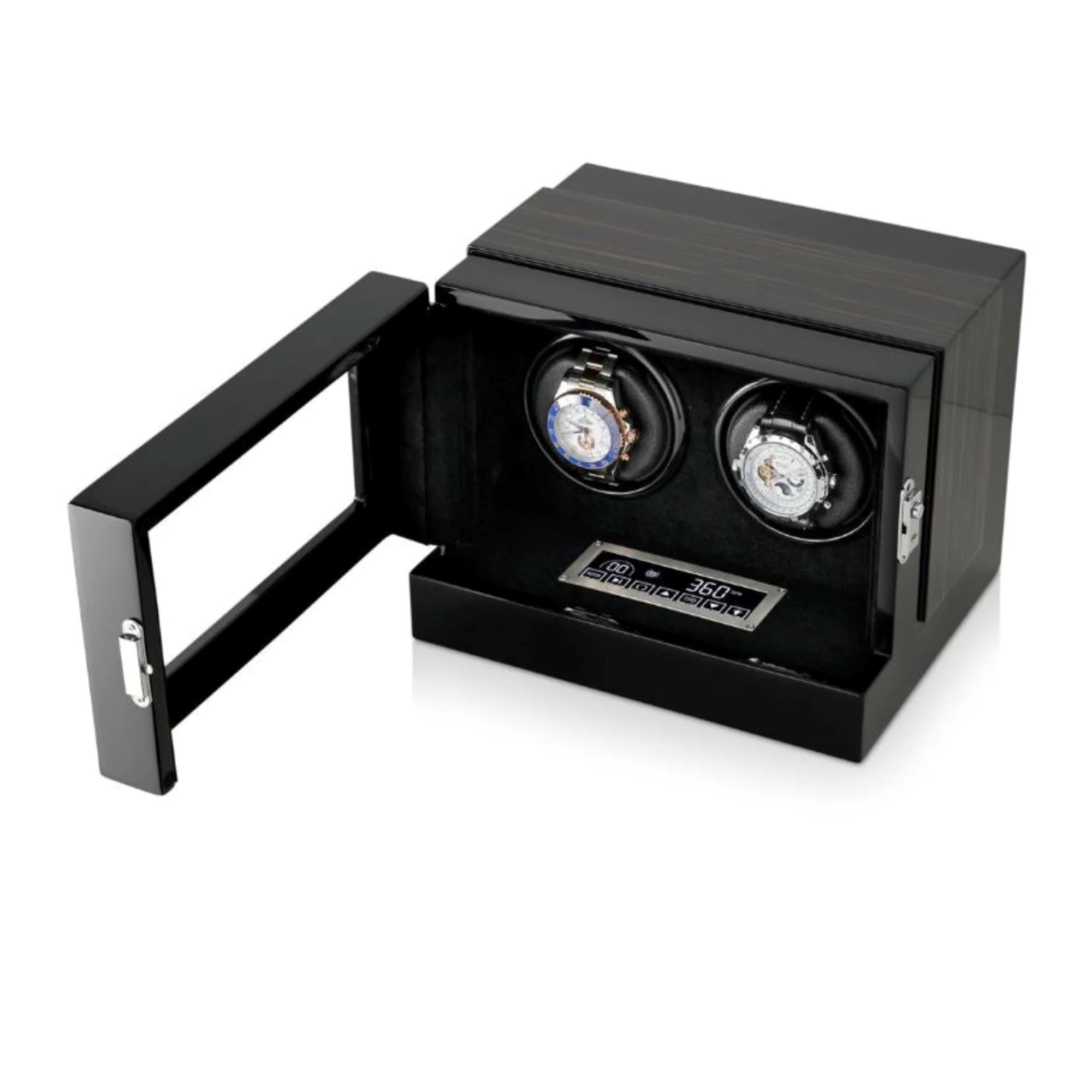 Seconds - Sydney Watch Winder Box for 2 Watches in Black (b) Seconds Clinks 