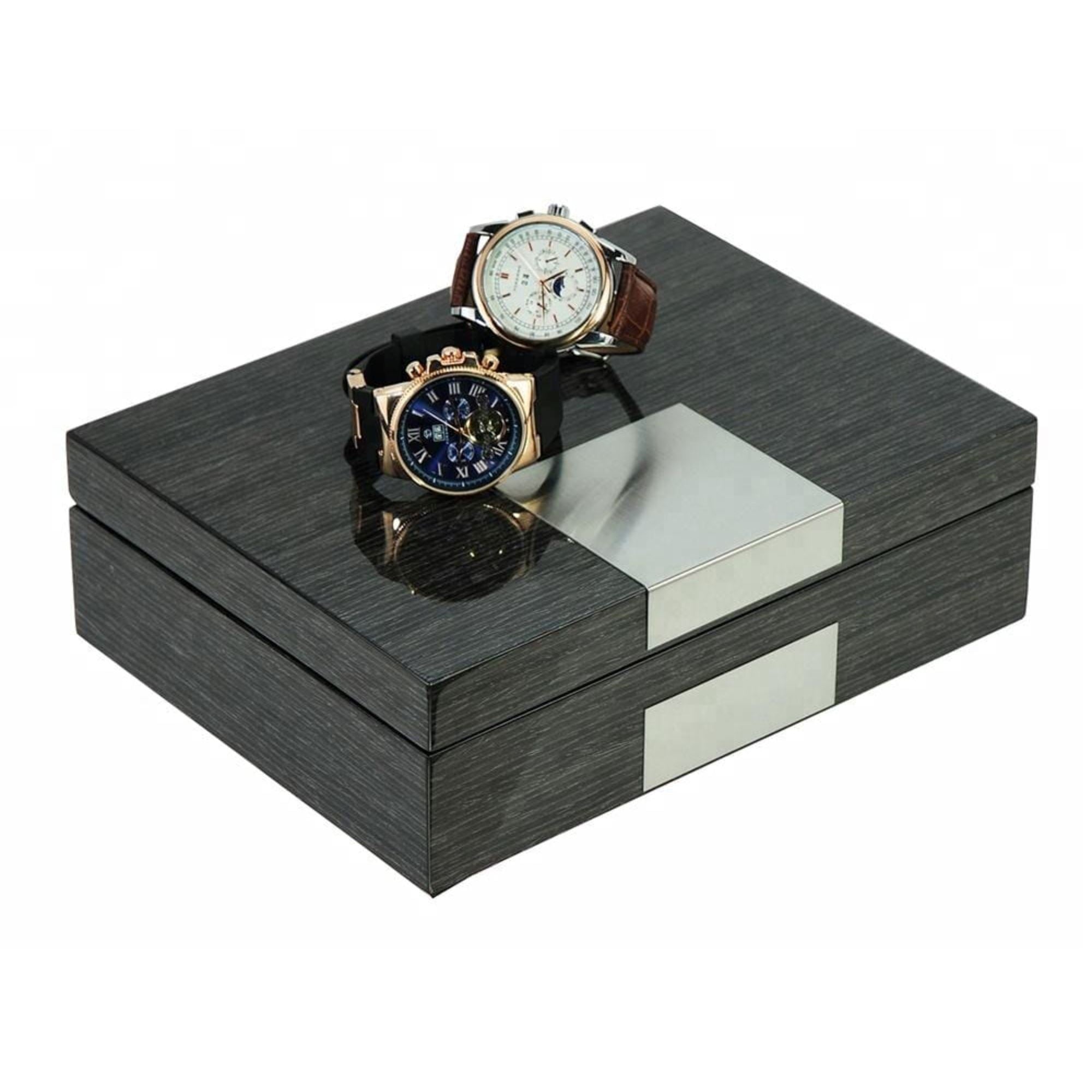 Seconds - Wenge Wooden Cufflink Watch Box (b) Seconds Clinks 