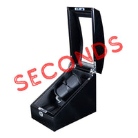 Seconds - Avoca Watch Winder Box for 2 + 2 Watches in Black (a) Seconds Clinks