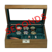 Seconds - 10 Slots Walnut Wooden Watch Box with Removable Trays Seconds Clinks Australia