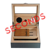Seconds - 50 CT Carbon Fibre Cigar Humidor Wooden Cabinet for Cigars Seconds Clinks