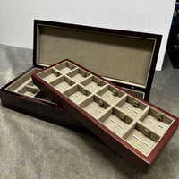 Seconds - Camphor Burl Wood 24 Cufflink Box Seconds Clinks