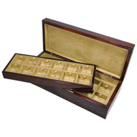Seconds - Camphor Burl Wood 24 Cufflink Box Seconds Clinks