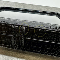 Seconds - 36 Pair Bonded Leather Black Croco Cufflink Box Seconds Clinks Australia