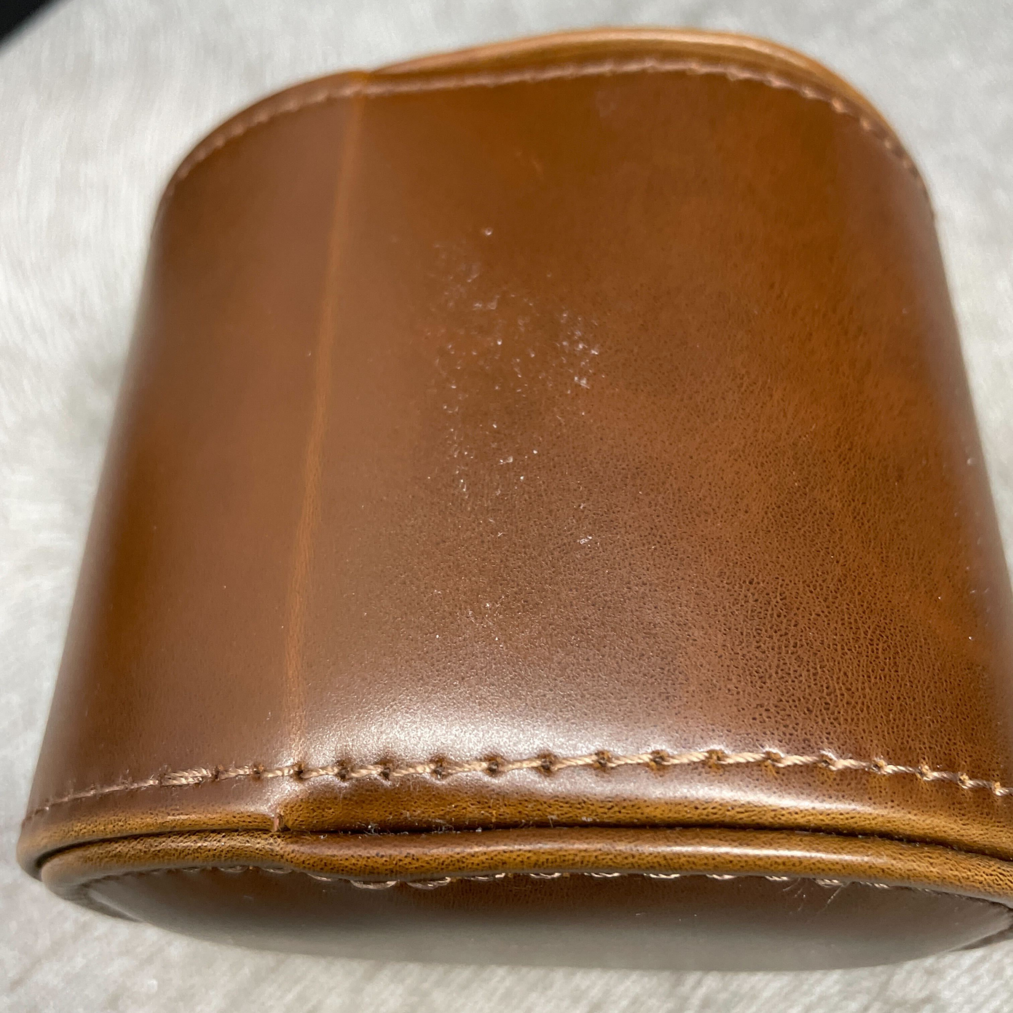 Seconds - Travel Watch Roll Case for 1 in Brown Vegan Leather (a)