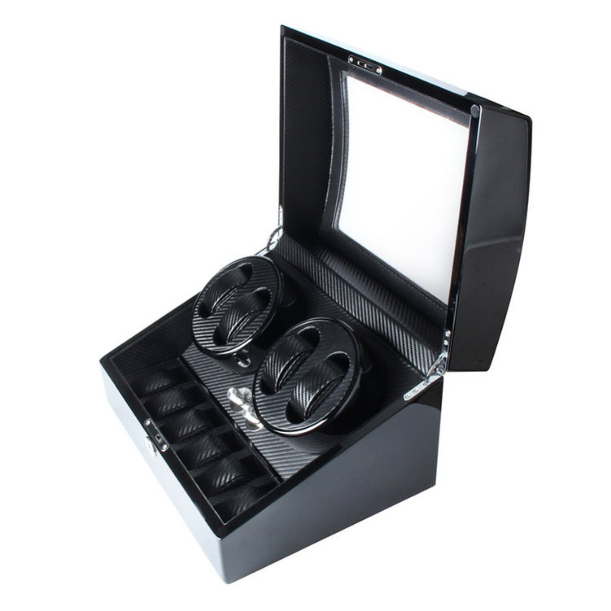 Seconds - Avoca Watch Winder Box 4 + 6 Watches in Black - Carbon Fibre Interior (Old Model)