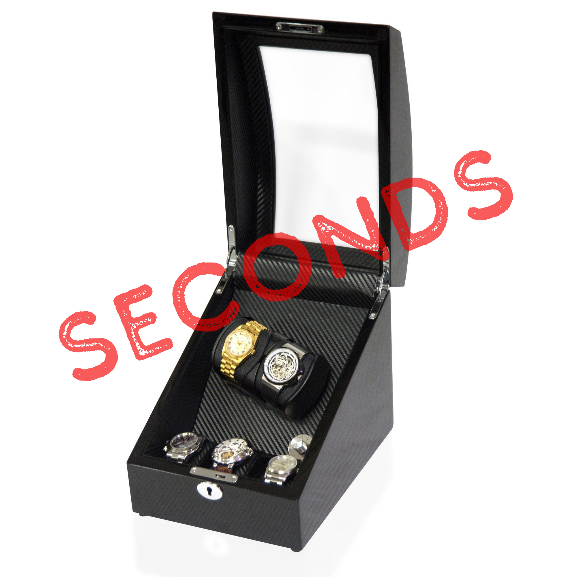 Seconds - Avoca Watch Winder Box for 2+3 Watches in Black