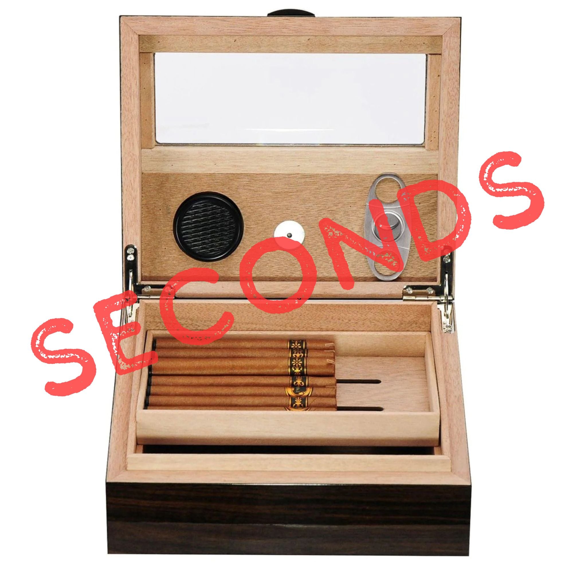 Seconds - 50 CT Walnut Cigar Humidor Wooden Cabinet for Cigars