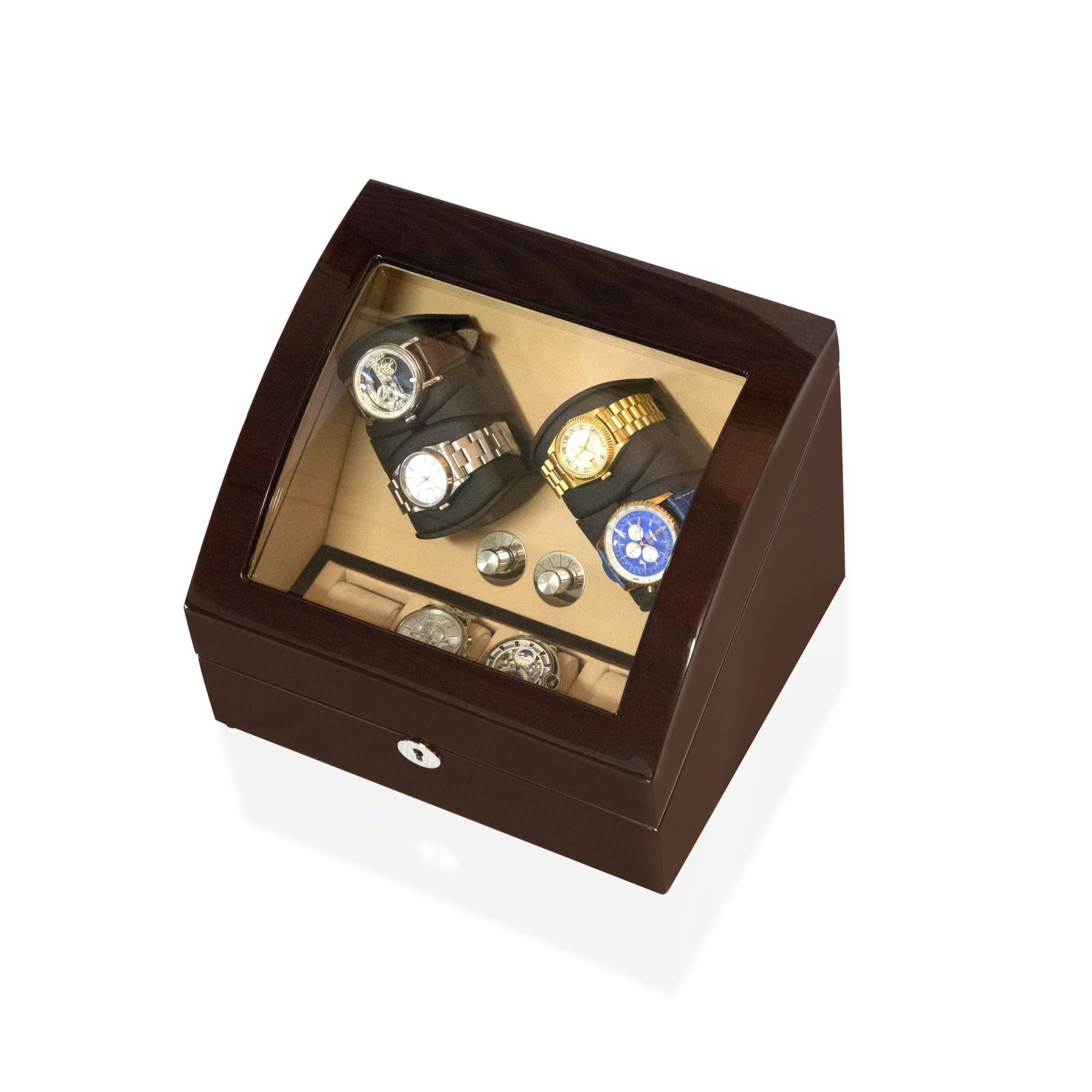 Seconds - Avoca Watch Winder Box 4 + 4 Watches in Mahogany (H)