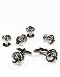 Silver Love knots Cufflinks and Stud Set Stud Sets Cristoforo Cardi