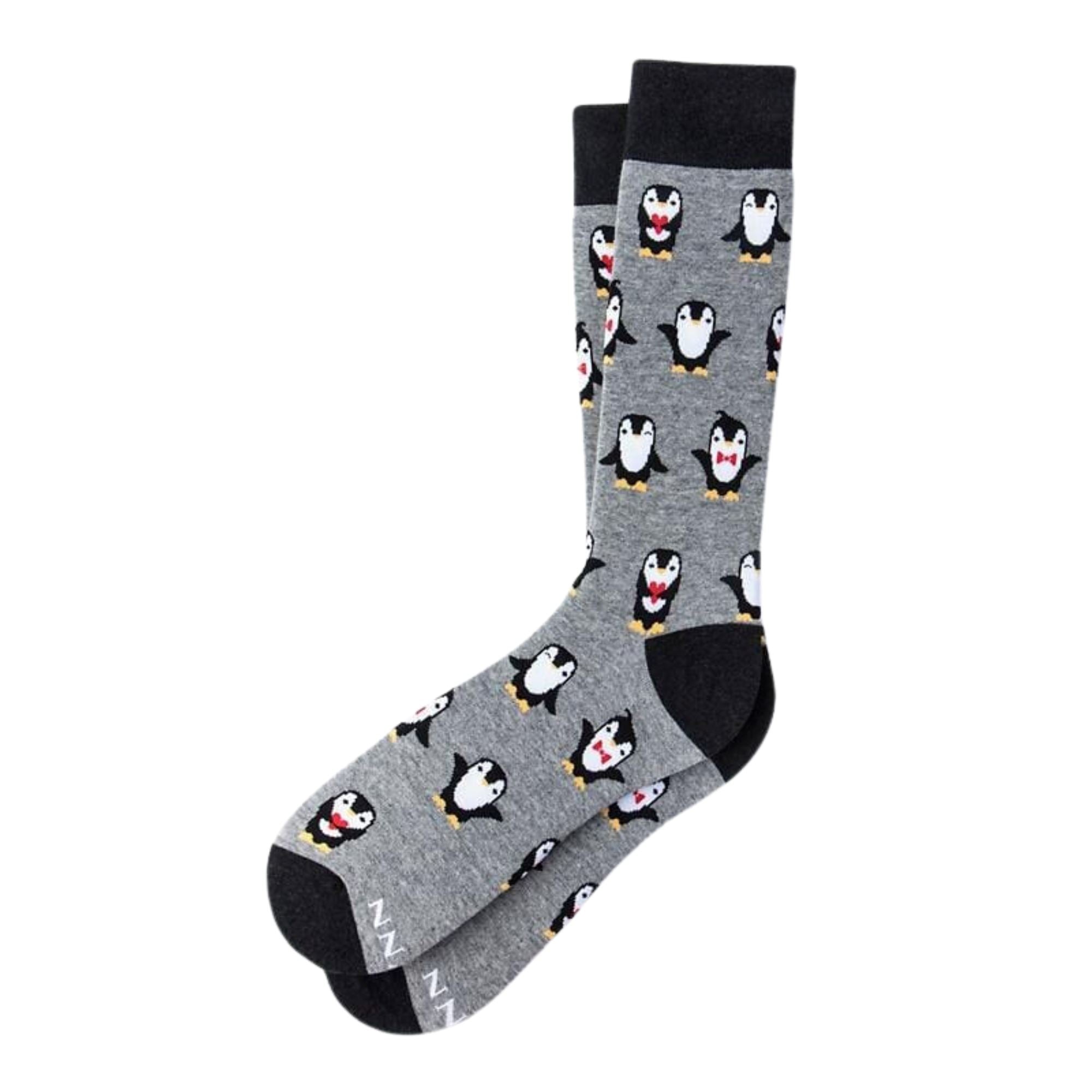 Penguins Heather Gray Mens Sock Socks Alynn Default 