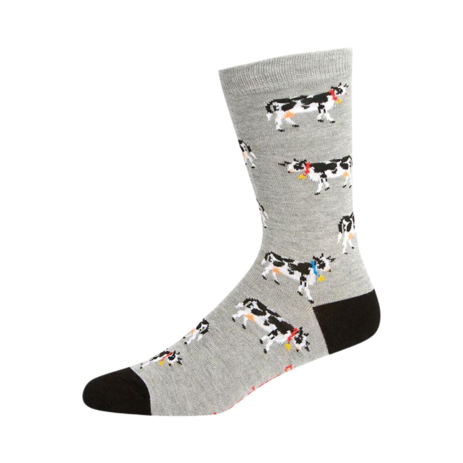 Mens Daisy Cow Sock Grey Socks Bamboozld 