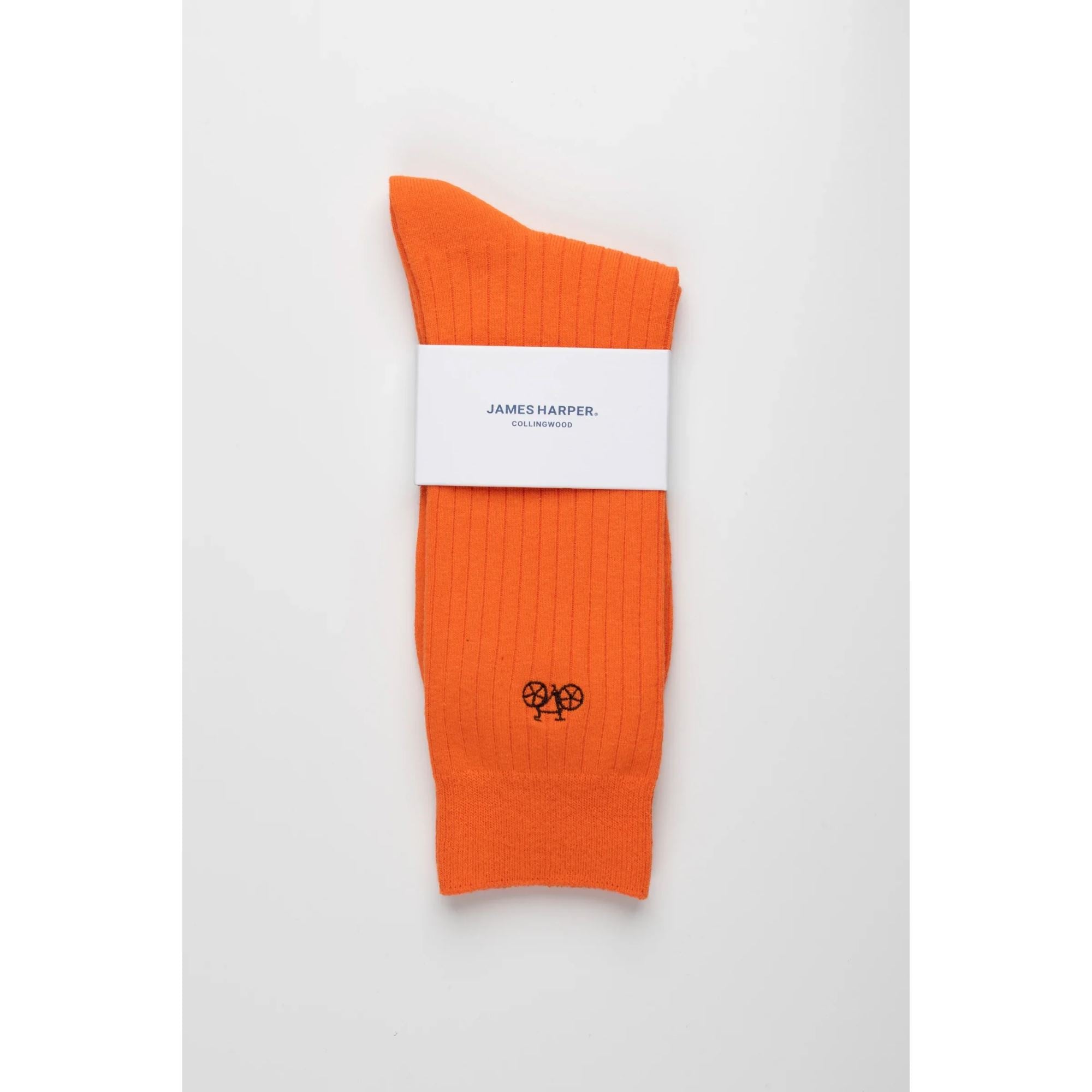 Orange Ribbed Socks Socks Clinks 