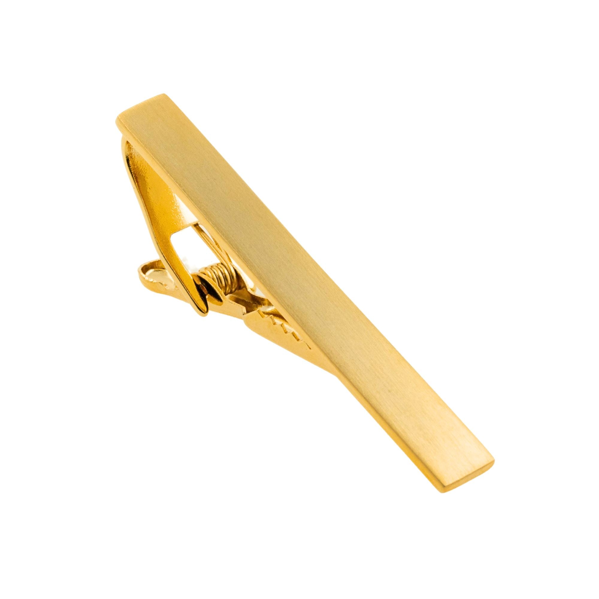 Brushed Gold Tie Clip 50mm Tie Clips Clinks Australia 