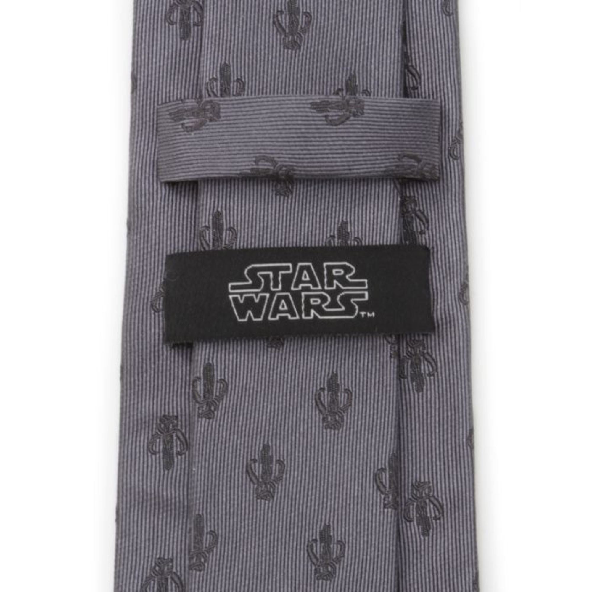 Mandalorian Star Wars Gray Silk Men's Tie Ties Star Wars 