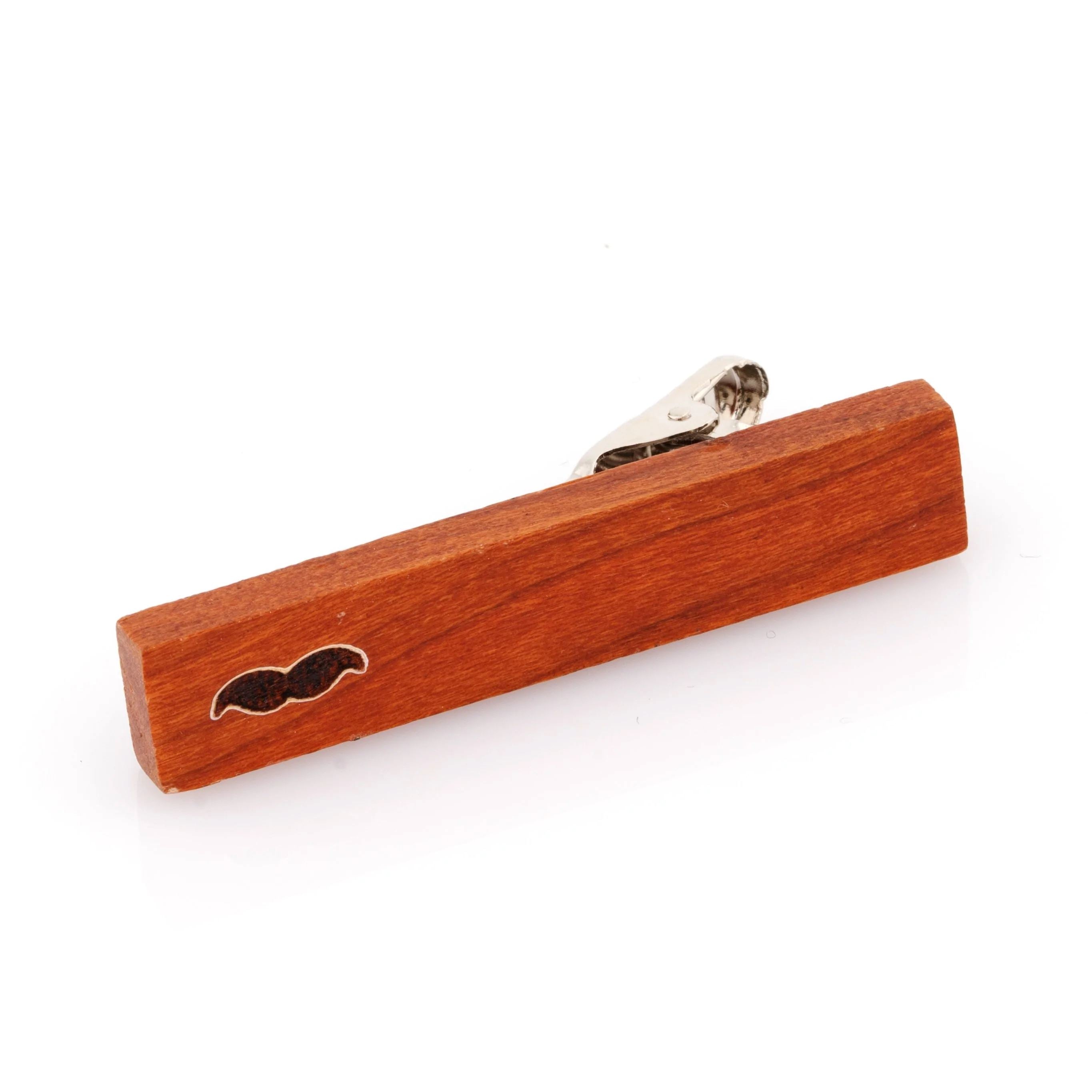Wood Moustache Stamp Tie Clip Tie Clips Clinks 