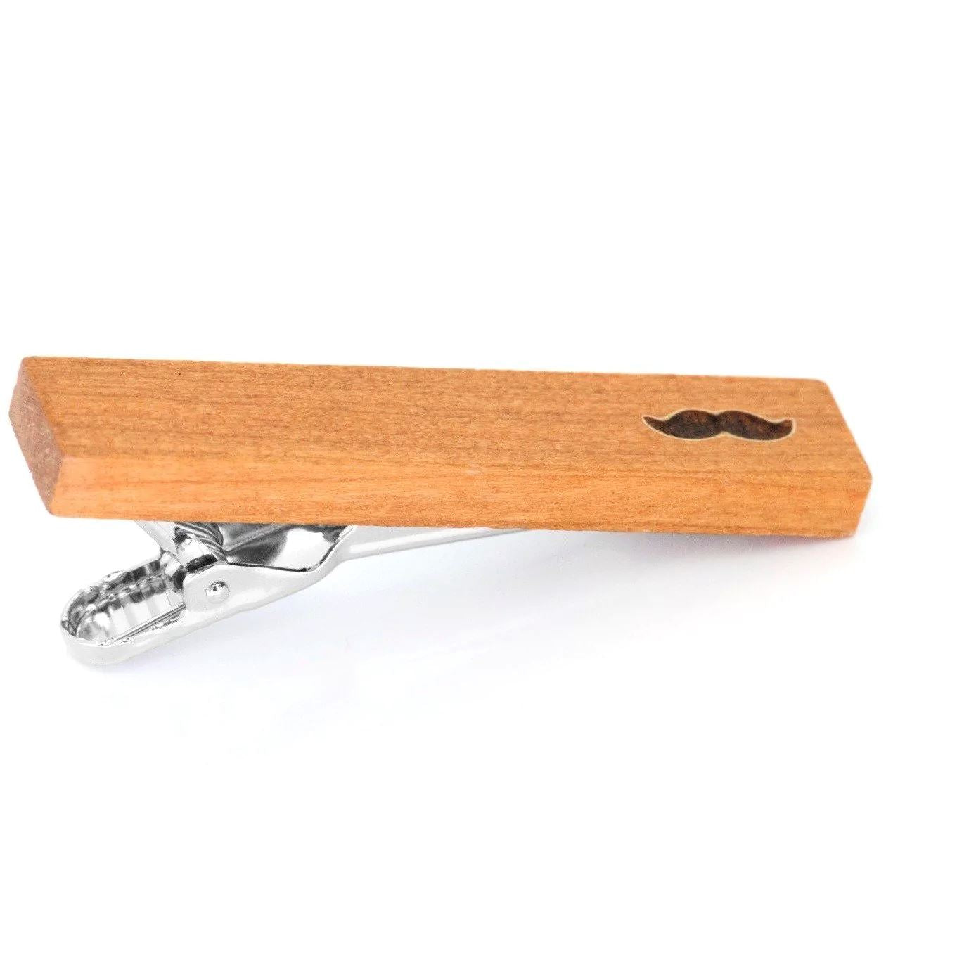 Wood Moustache Stamp Tie Clip Tie Clips Clinks 