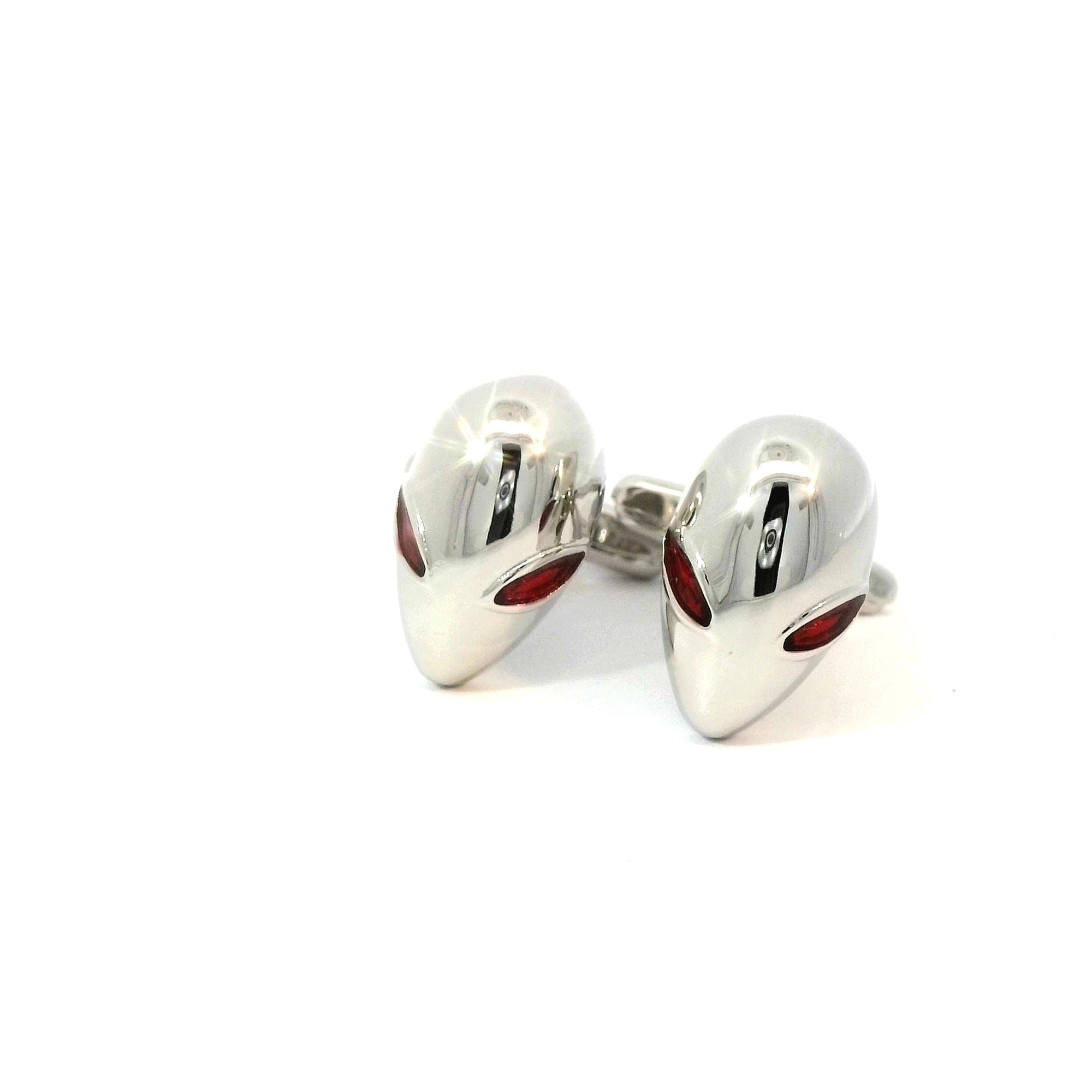 Aliens with Red Crystal Eyes Cufflinks Classic & Modern Cufflinks Clinks Australia Aliens with red crystal eyes Cufflinks 