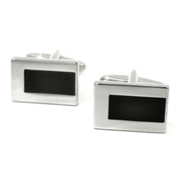 Black and Chrome Offset Cufflinks Classic & Modern Cufflinks Clinks Australia