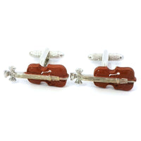 Brown Violin Cufflinks Novelty Cufflinks Clinks Australia