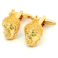 Buddha's Head Gold Plated Cufflinks Novelty Cufflinks Clinks Australia